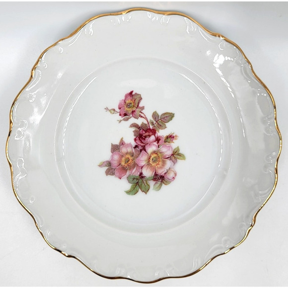 2 Schumann Arzberg Briar Rose Bread Plates 6" Bavaria Germany Gold Trim 1950s - Picture 8 of 10